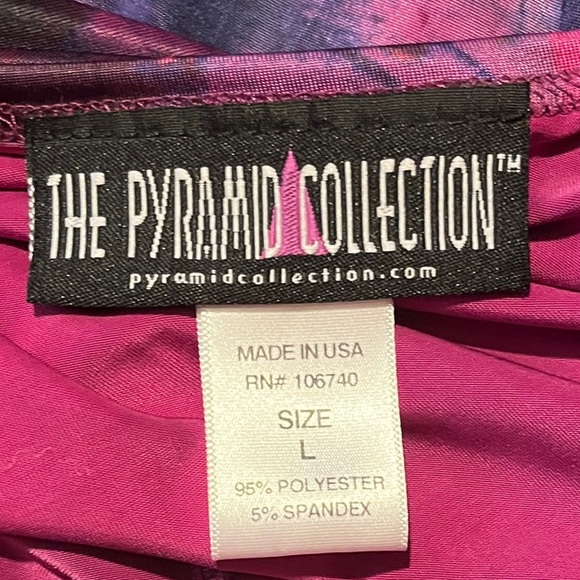The Pyramid Collection Large Vibrant Pink and Purple 3/4 Sleeve Dress - Picture 2 of 4
